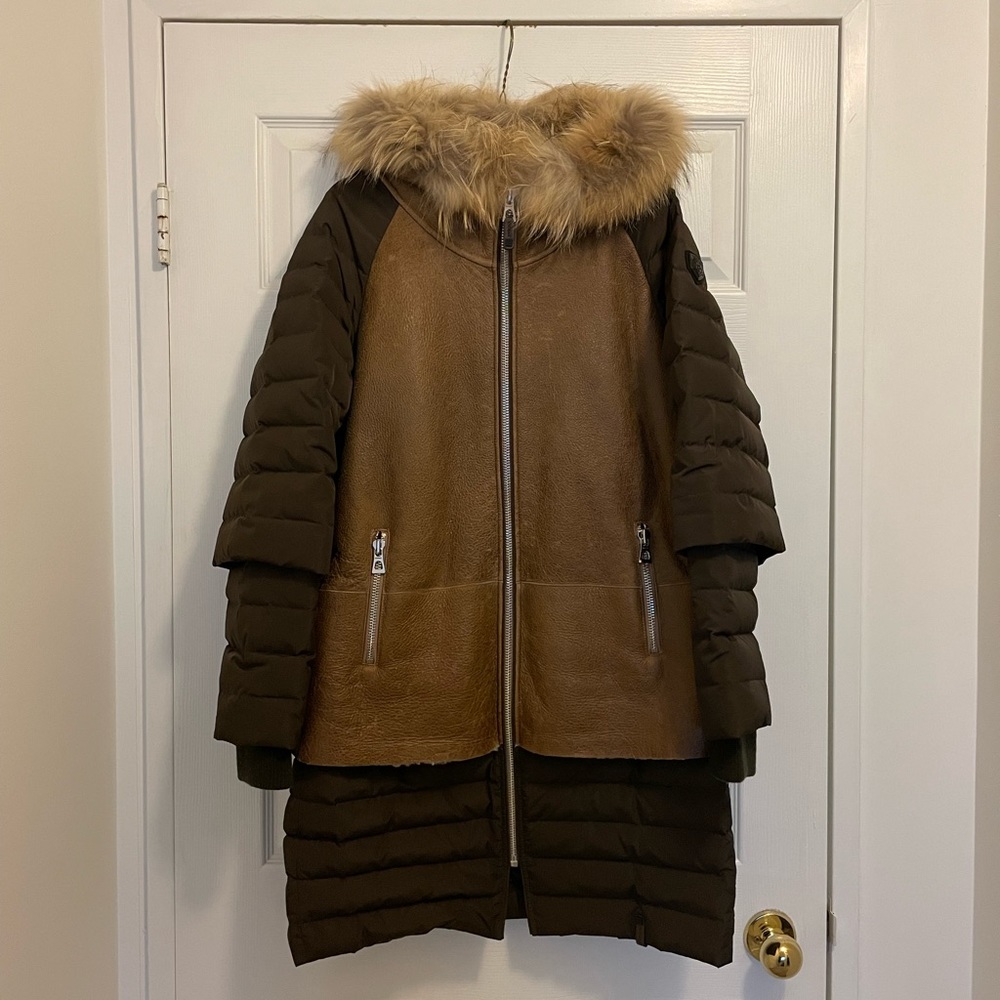 Rudsak tadou leather shearling puffer coat jacket